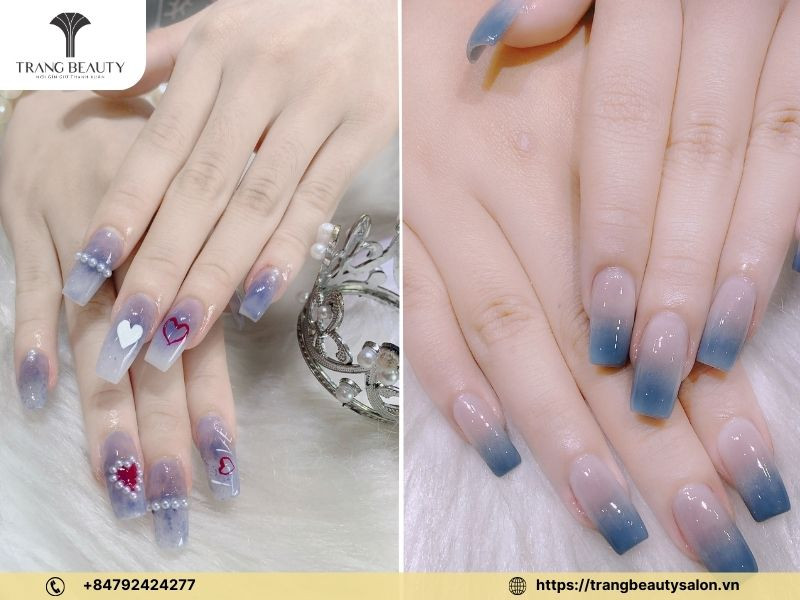 Móng tay hot trend dạ quang tím độc đáo, lạ mắt