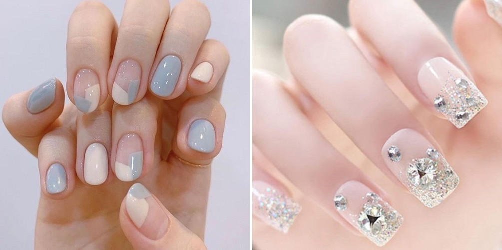 Móng tay màu hồng đào với hiệu ứng chuyển màu ombre