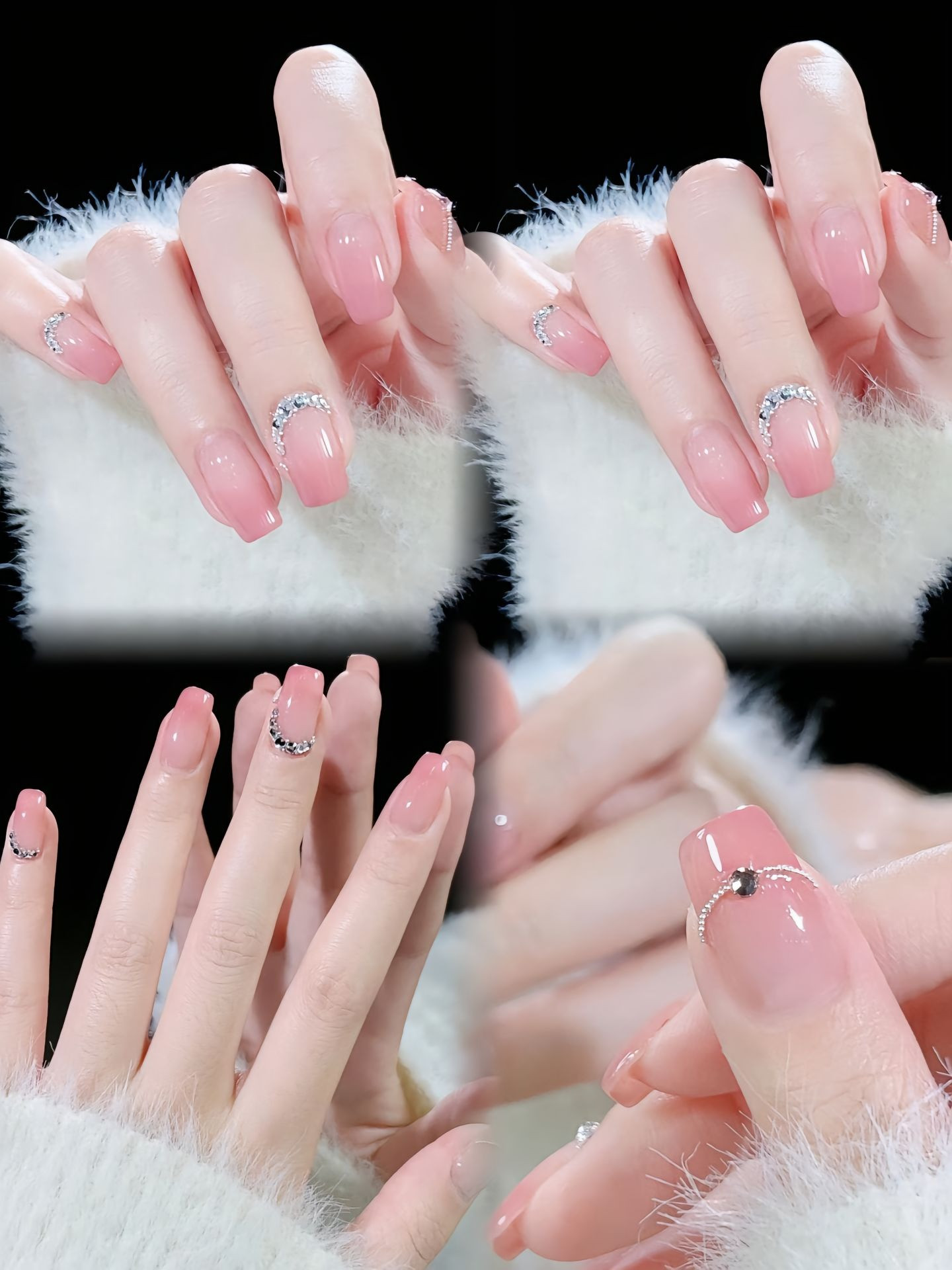 Móng tay màu thạch hồng trendy cho Giáng Sinh