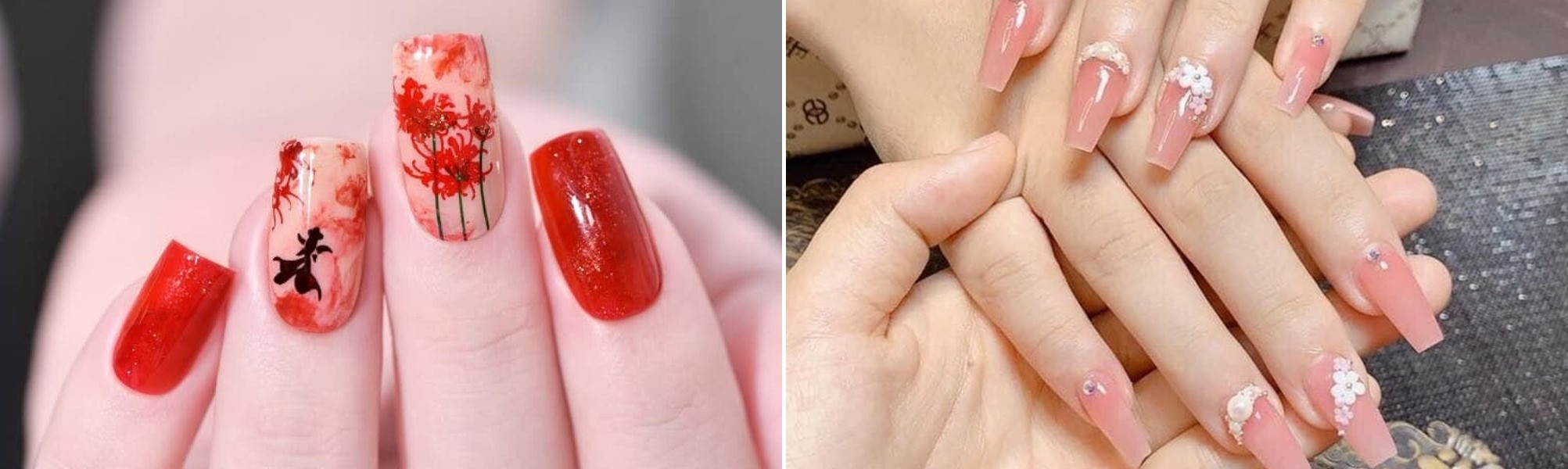 Móng tay vẽ hoa cúc họa mi nhẹ nhàng