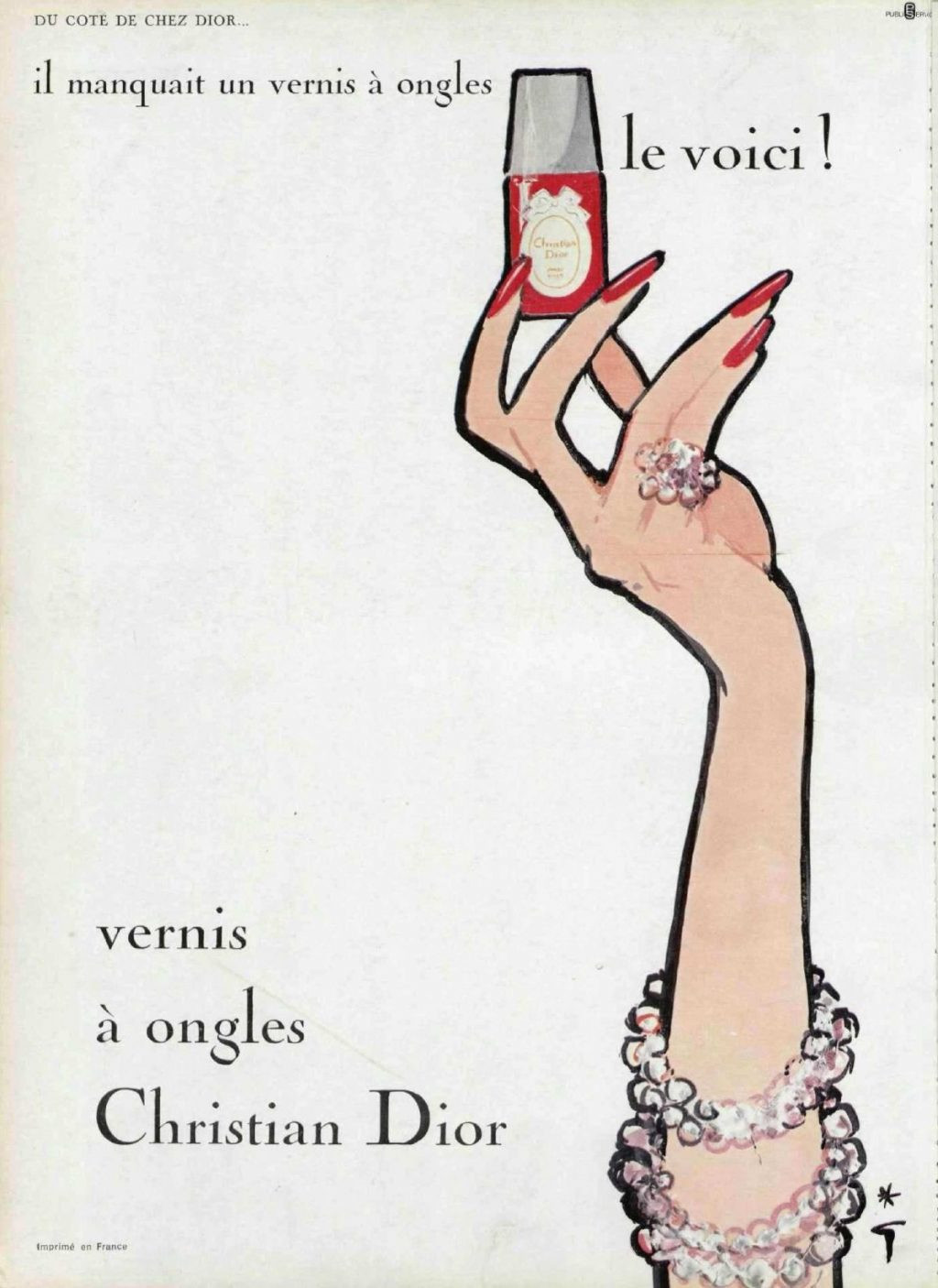Một quảng cáo son móng tay đỏ kinh điển của Dior từ năm 1950