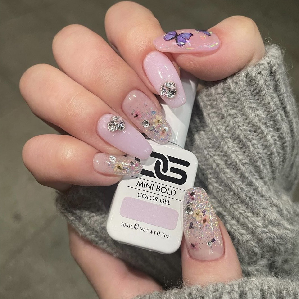 Nail hoa đơn giản ombre