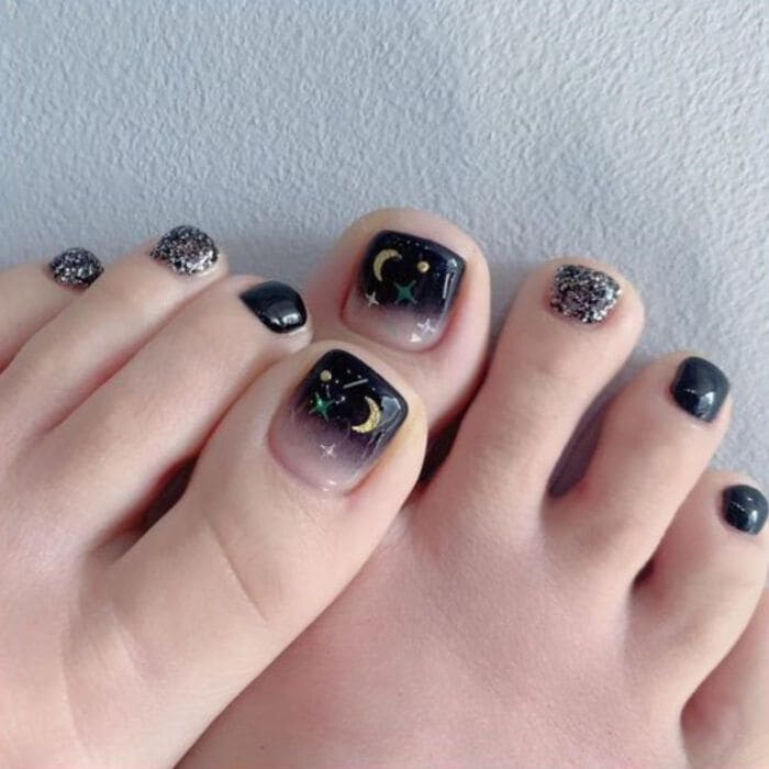 Nail mắt mèo chân kim cương ombre độc đáo