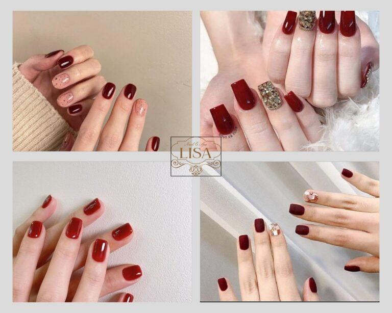 Nail màu đỏ đất