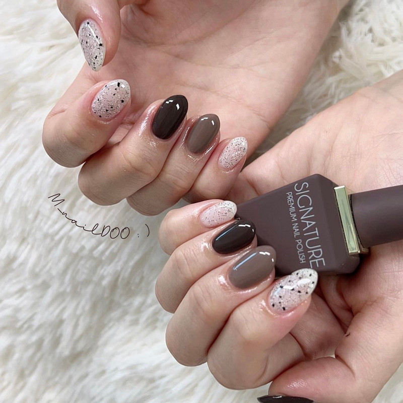 Nail màu nâu cá tính