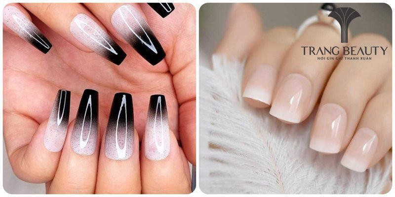 Sơn đầu móng tay French chuyển sắc hồng tím được ưa chuộng