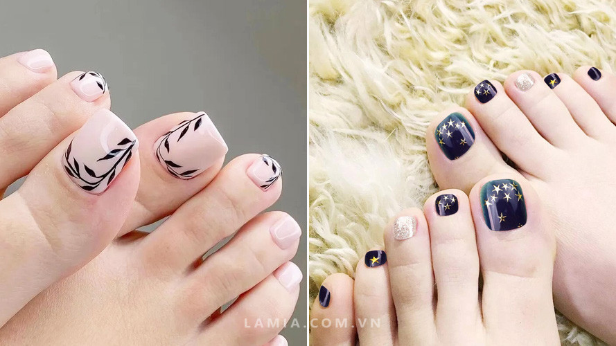 Sơn gel móng chân đẹp màu nude thanh lịch, phù hợp môi trường văn phòng