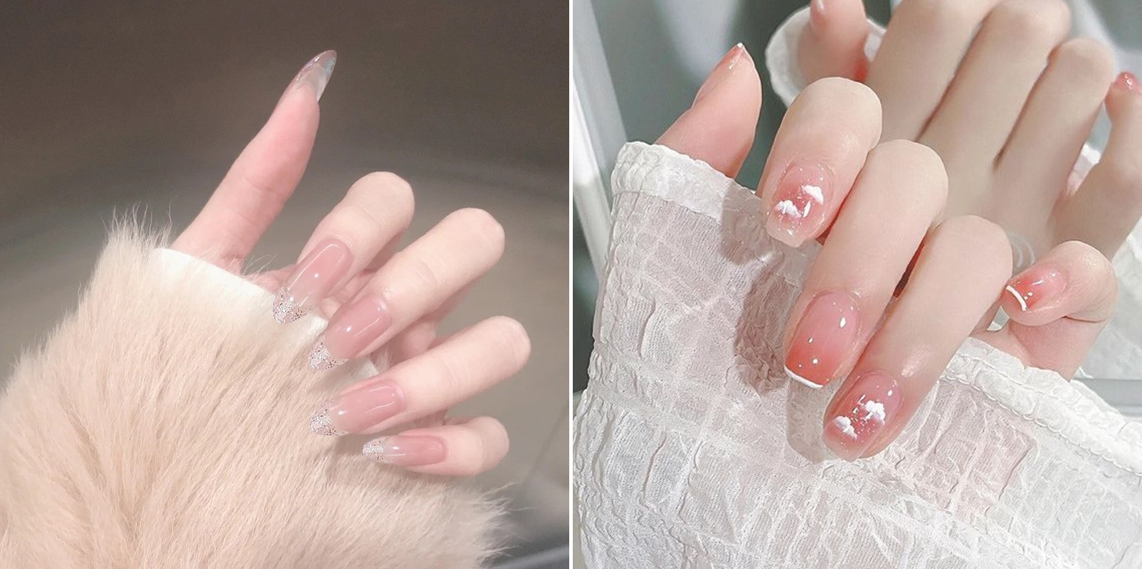 Sơn móng tay dễ thương màu hồng phấn dịu dàng