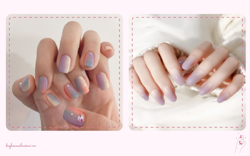 Sơn móng tay đẹp nhẹ nhàng ombre cuốn hút