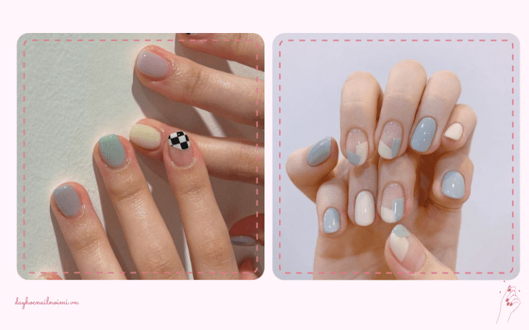 Sơn móng tay đẹp nhẹ nhàng pastel gel bóng