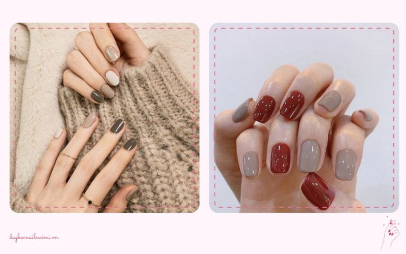 Sơn móng tay đẹp nhẹ nhàng tông trầm cho sự đổi mới