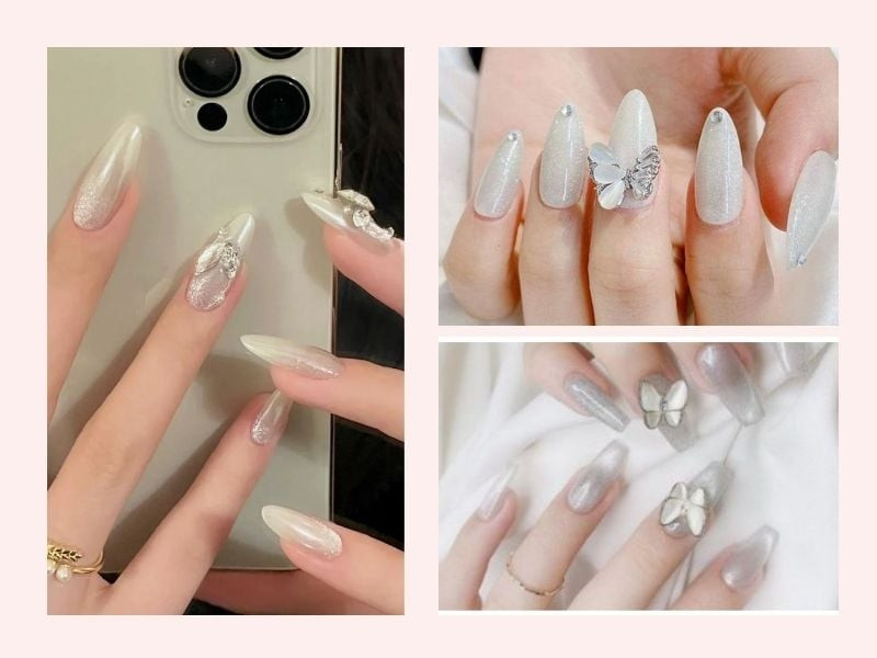 Sơn móng tay mắt mèo trắng ngọc trai tinh khiết