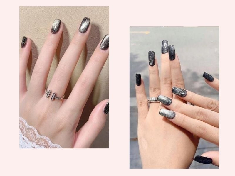Sơn móng tay mắt mèo xám khói sang trọng
