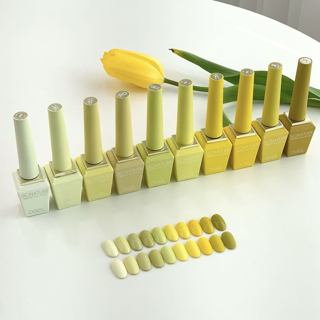Sơn móng tay màu xanh bơ pastel với họa tiết trắng tinh tế