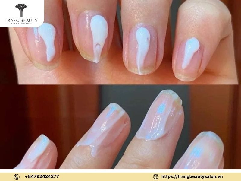 Sử dụng kem dưỡng ẩm cho móng tay xà cừ