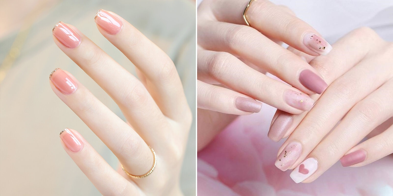 thiết kế móng tay đẹp nhẹ nhàng màu hồng cánh sen