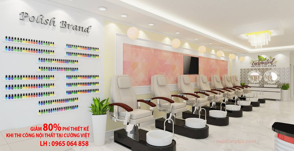 Thiết kế tiệm nail với dòng ghế nail mới mang phong cách hiện đại