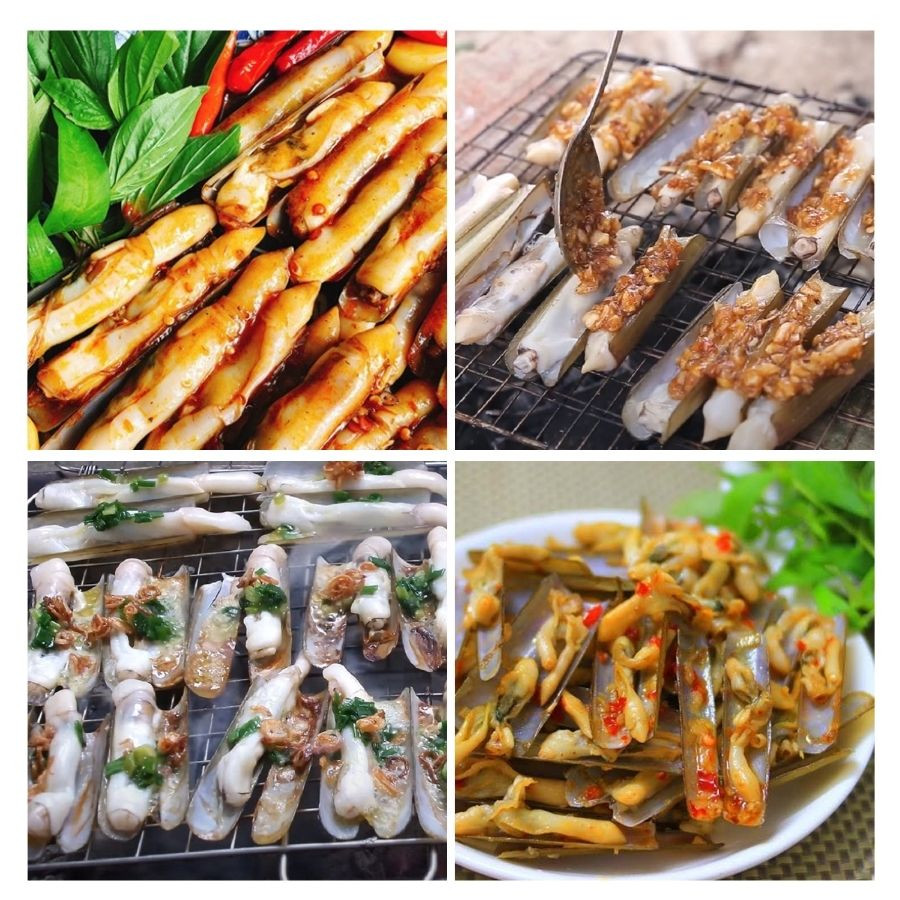 thưởng thức món ốc móng tay nướng sa tế cay ngon