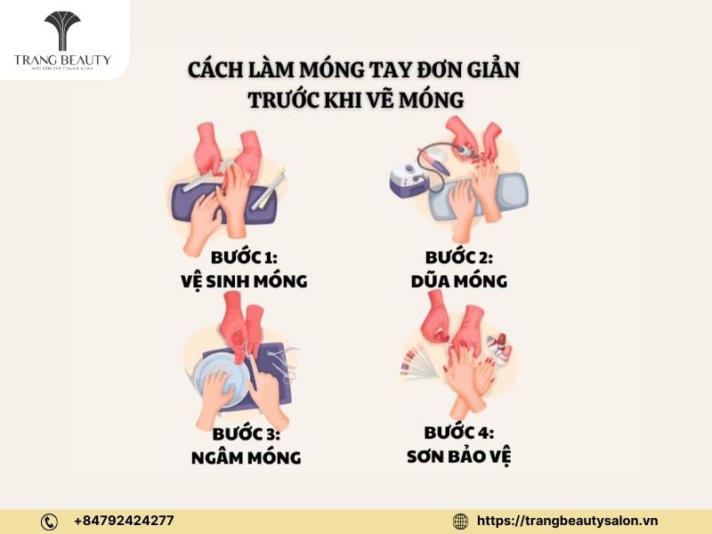 Tổng quan các bước làm móng tay đơn giản
