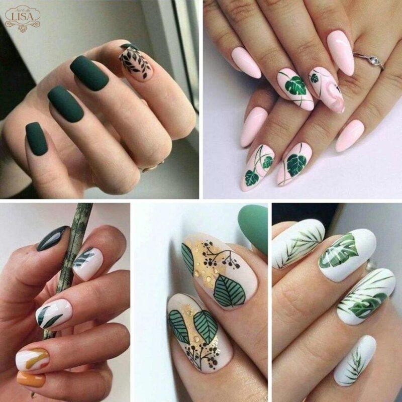 Tự vẽ móng tay với họa tiết cỏ bốn lá mang ý nghĩa may mắn