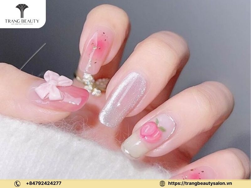 Khám Phá Các Mẫu Vẽ Hoa Móng Tay Đẹp Tuyệt Mỹ Cho Phái Nữ Vẽ hoa tuyết trên nền pastel ngọt ngào