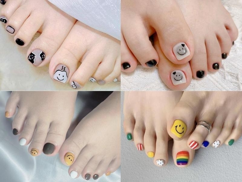 Vẽ móng chân dễ thương với nhân vật hoạt hình